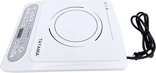 Miniatura 3 de TAYAMA Placa de inducción blanca de 1500 vatios con 8 ajustes