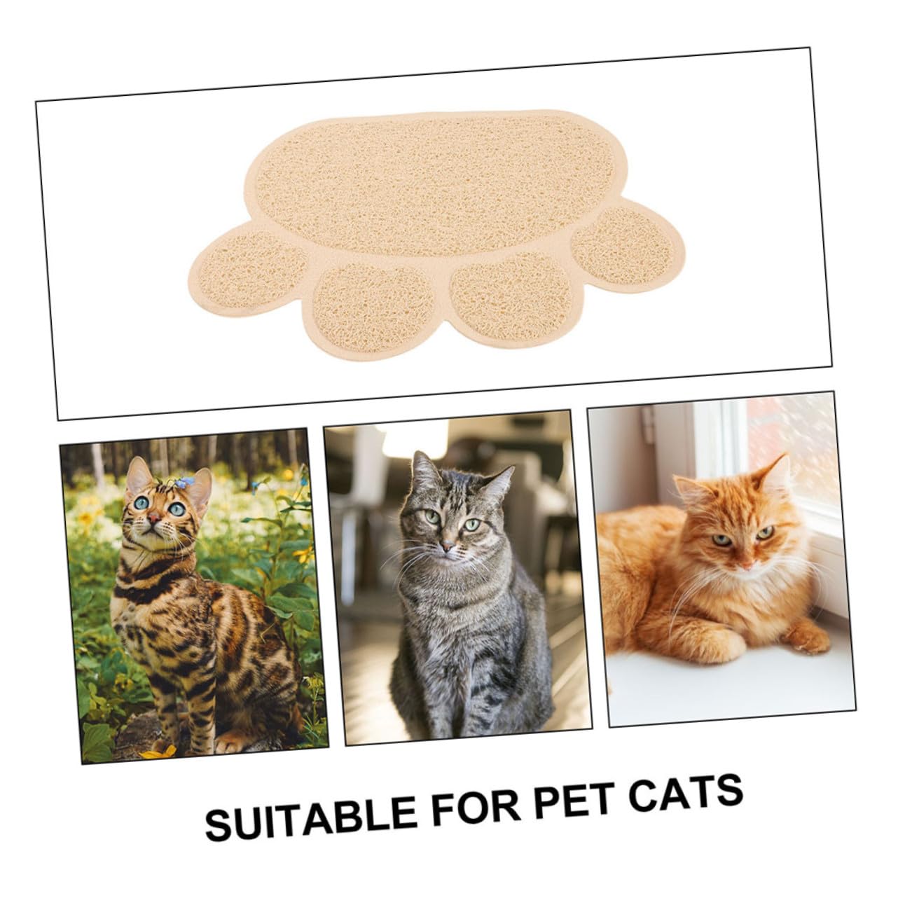 2 Stück Teiliges Katzenstreu Matte Rutschfeste Katzenklo Matte Kratzfeste Katzenpfoten Auffangmatte Hitze Kältebeständig Wiederverwendbar für Katzenfutter und Katzenklo