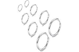 6mm - 14mm Hypoallergenic 316L Stainless Steel Hinged Sleeper Earrings