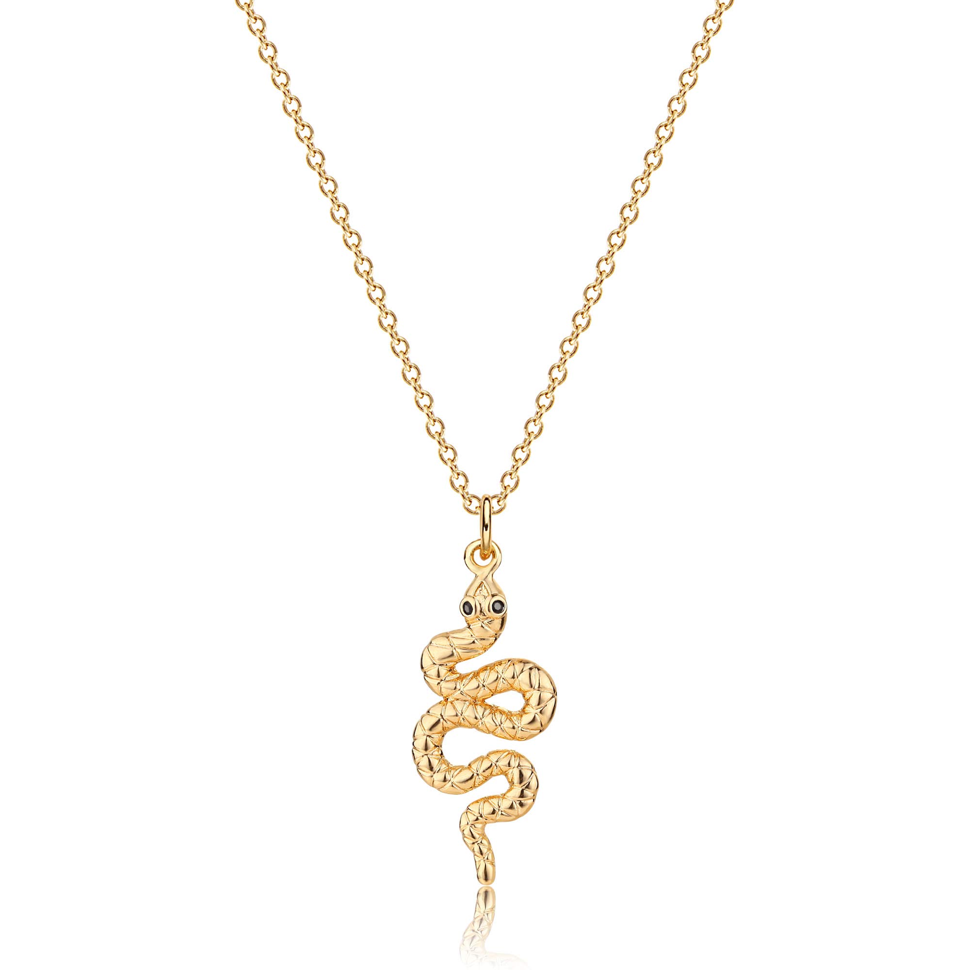 MeveccoMEVECCO Dainty Gold Snake Necklace for Women 18k Gold Plated Serpent Snake Charm Necklace Cubic Zircon Snake Pendent Chunky Gold Snake Simple Minimalist Delicate Handmade Boho Jewelry Gift For Her
