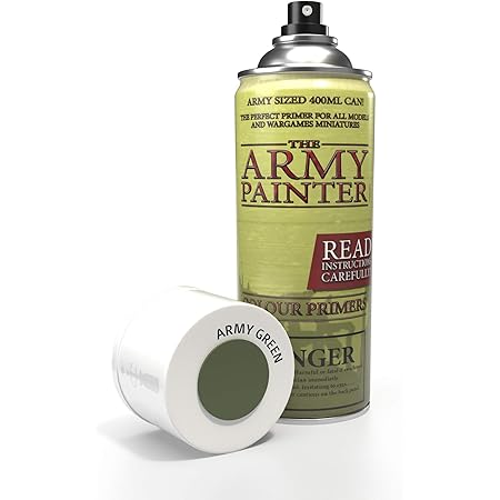The Army Painter - Colour Primer - Army Green - 400 ml - Acrylic Spray Paint for Tabletop Roleplaying, Boardgames, and Wargames Miniature Modelling