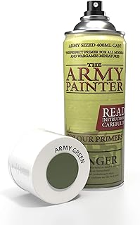 The Army Painter Color Primer Spray Paint, Army Green, 400ml, 13.5oz - Acrylic Spray Undercoat for Miniature Painting - Sp...