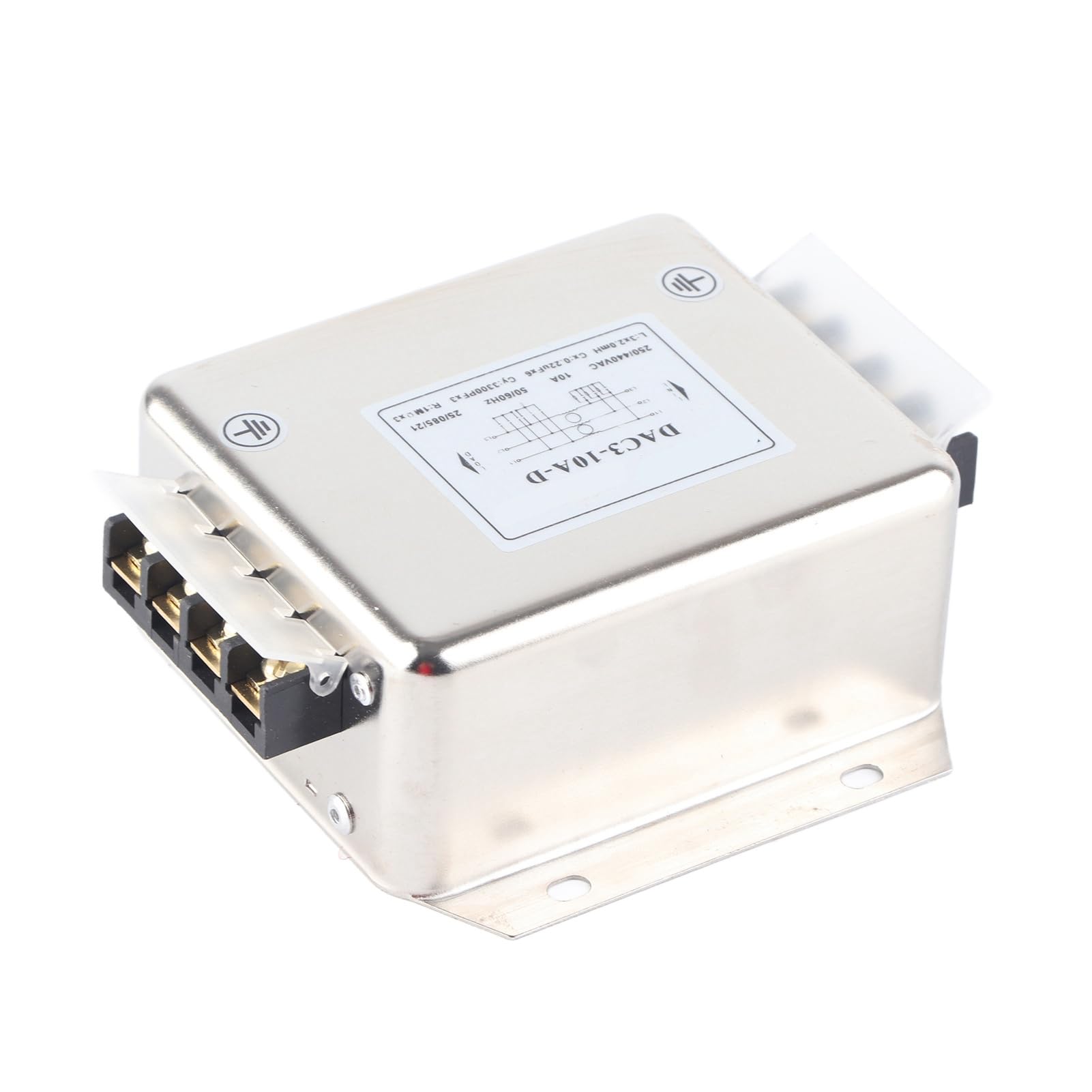 Filtre triphasé, Filtre de Ligne électrique Polyvalent AC250/440V Facile à Installer pour Système de Surveillance de sécurité (10A)