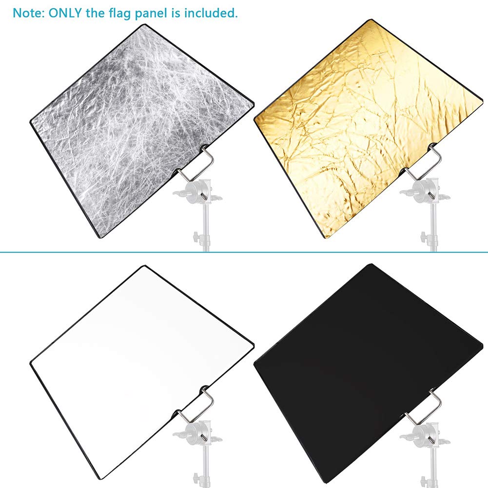 Réflecteur de Photo de Panneau de Drapeau en métal, kit de diffuseur de réflecteur d'éclairage de Photographie, Argent, Or, Blanc et Noir, pour Studio Photo, Agence de publicité