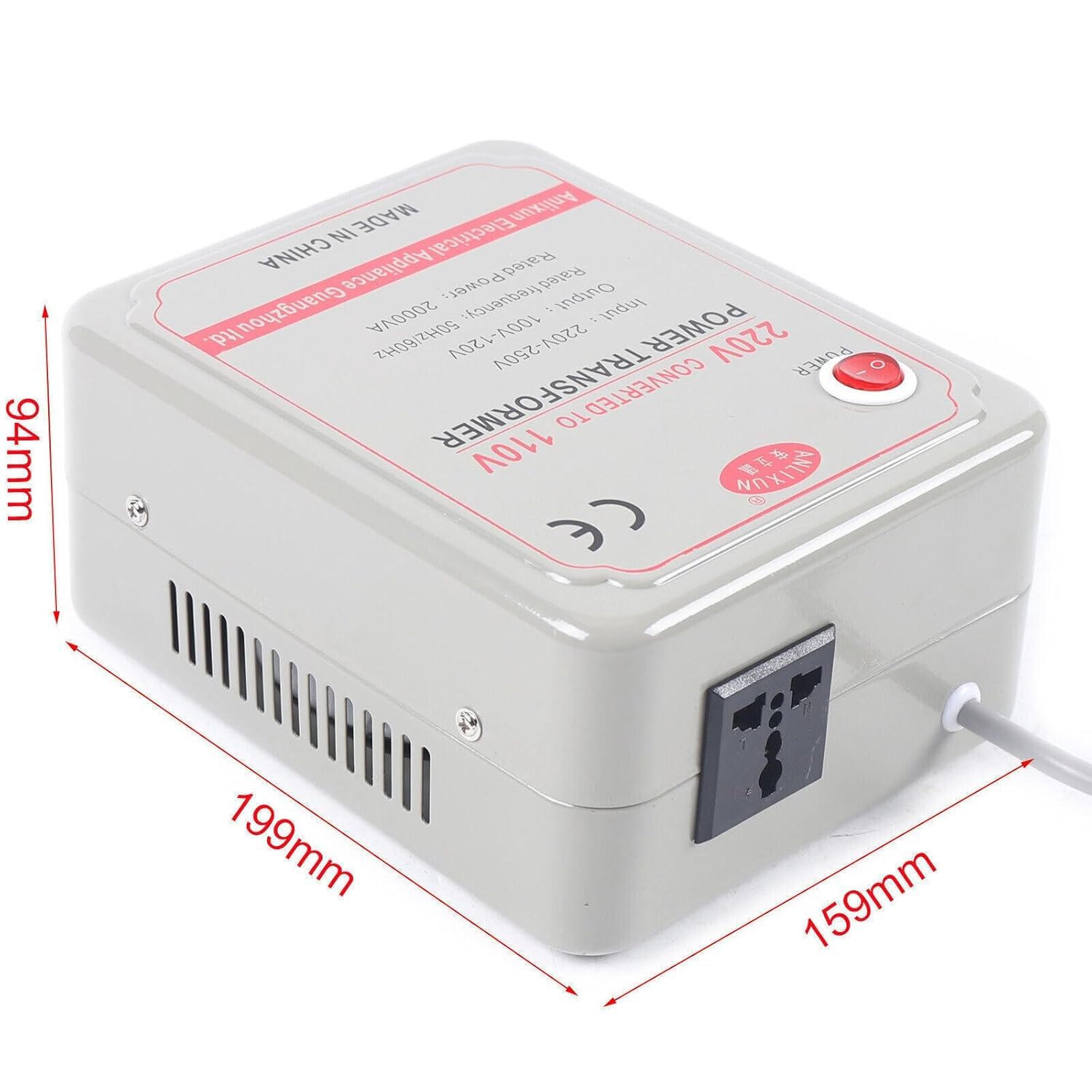Convertidor de voltaje, 220-250 V a 110-120 V, transformador de tensión, adaptador de voltaje, para hogares de una potencia inferior a 1000 W