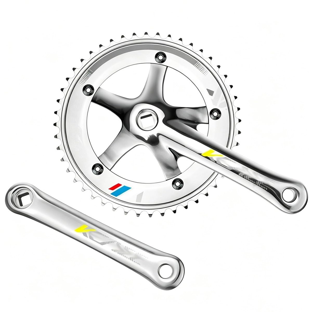 165Mm Set Di Pedivelle Per Bicicletta Corona 48T Set Di Bracci Di Manovella | Guarnitura Con Bracci Manovella Integrali Cavi, Coppia, Montaggio Diretto Per Bici A Ingranaggio Fisso / Da Pista
