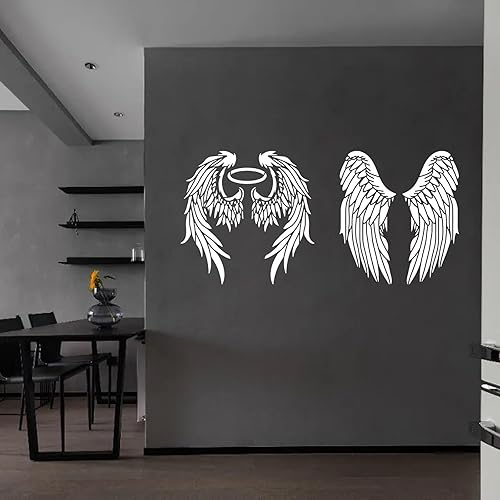 Miniatura 7 de ORIGACH 4 plantillas grandes de alas de ángel de 11.8 x 11.8 pulgadas, plantillas duraderas y flexibles para manualidades, para bolsas, camisetas,