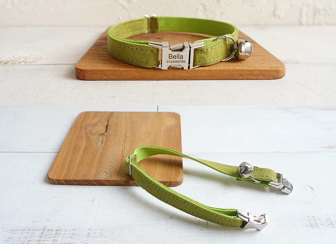 Personalized Cat Collar with Cute Bow Tie & Bell,Customize Engraved Pet Name and Phone Number for Puppy Kitten
