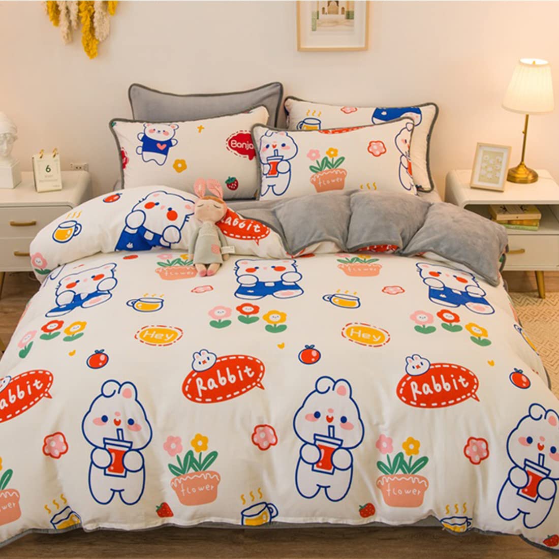 Housse de couette flanelle imprimée Liter-P pour un lit douillet en hiver