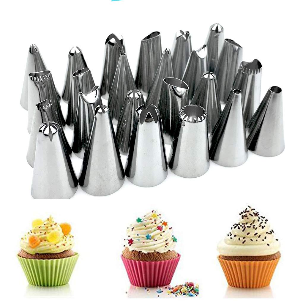10 Set 26 Stück/Set Kuchen Spritzbeutel Spritztüllen Schokolade Fondant Creme Edelstahl Spritztüllen Kit Grün