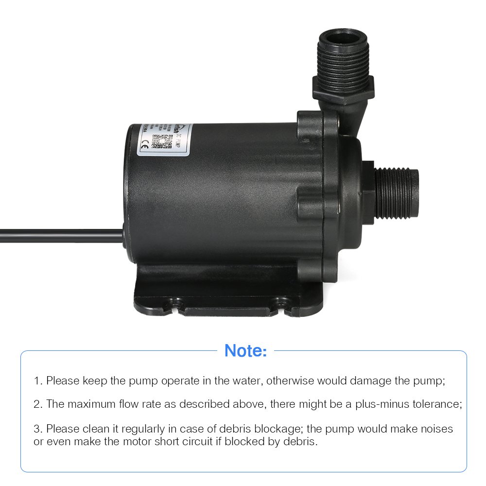 Bomba de agua sin escobillas DC12V 1200L/H para sistemas hidropónicos de peceras de acuario