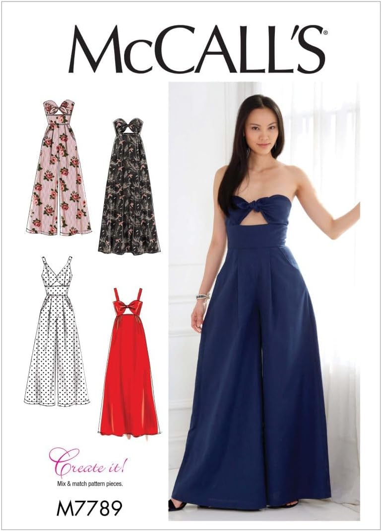 McCall's Patterns Misses' Dresses And Jumpsuits Sewing Pattern, E5 (14-16-18-20-22), Multicolor