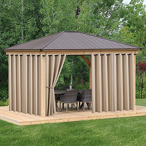 Rideau d'extérieur avec œillets 355 x 213 cm résistant aux intempéries - 8
