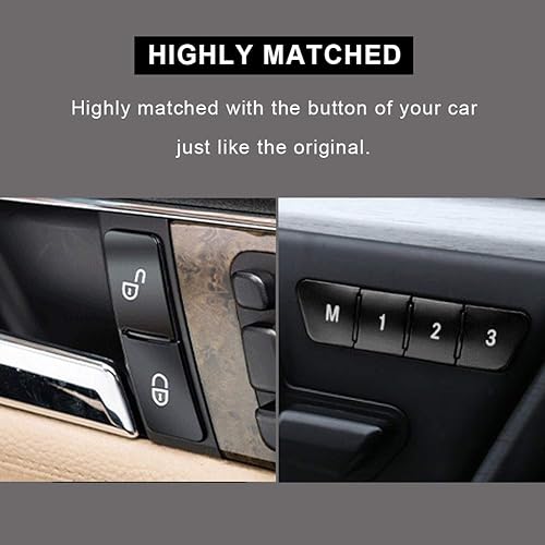 Miniatura 3 de Cubierta de botón de desbloqueo de bloqueo negro para asiento de puerta de memoria, interruptor de parche de repuesto para Mercedes Benz GLK ML GL A
