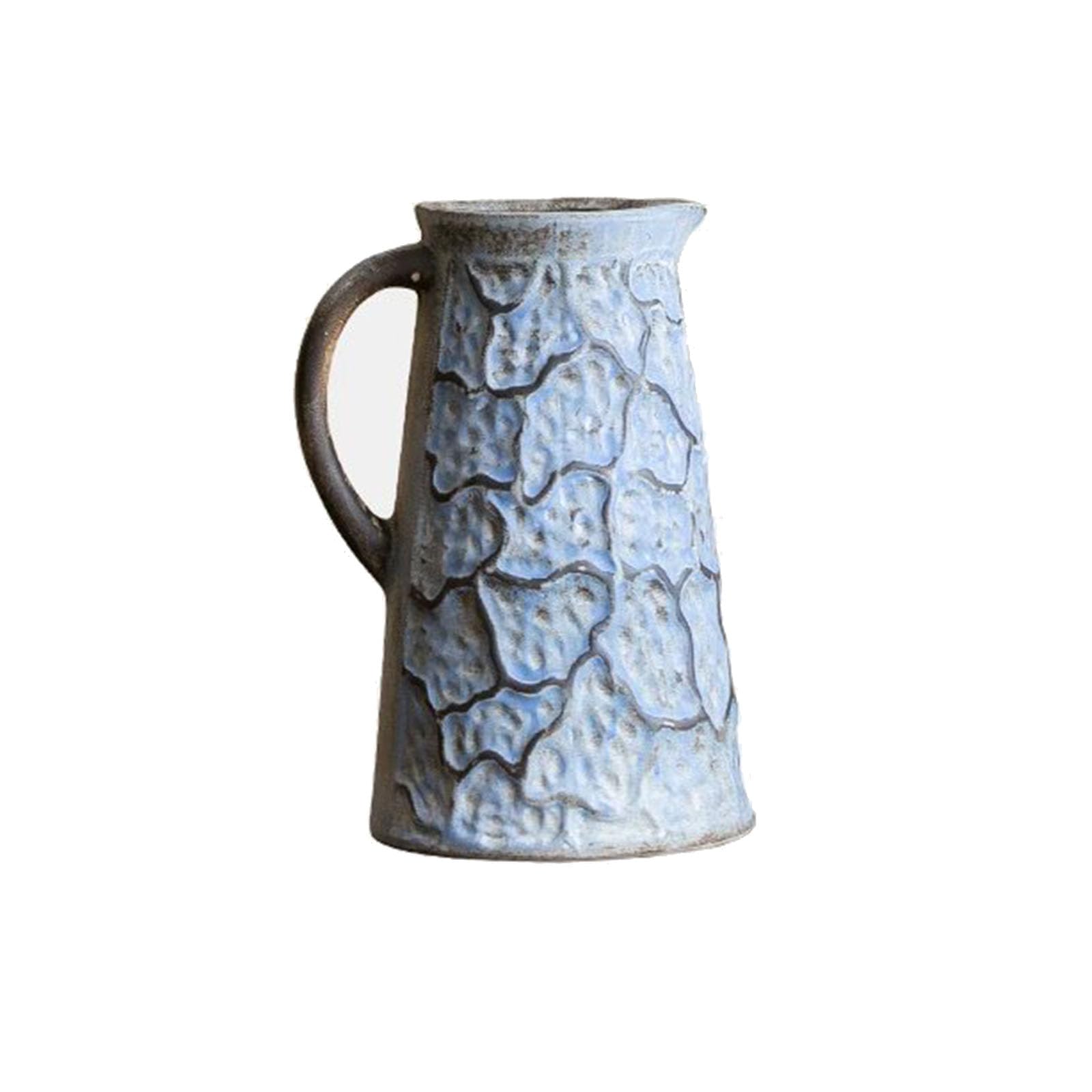 Nzzkoides Blue A Handmade Ceramic Vases, Creative Stoneware Vases With Handles, Ornaments For Living Room, Bedroom, Study, Entrance Hall, Hotel, Farmhouse(Size:19 * 19 * 31Cm,Color:blue A)