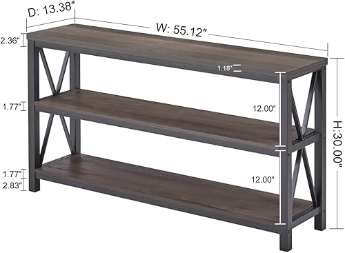 Miniatura 3 de FATORRI Mesa de centro y mesa de sofá para el hogar (marrón nogal)