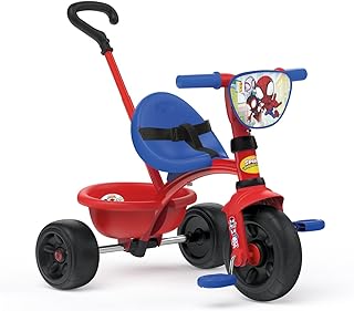 Smoby - Spidey - Tricycle Be Fun - Vélo Enfant Evolutif - Canne Parentale Réglable et Amovible - A Partir de 15 Mois Jusqu'à 4 Ans - Fabrication Espagnole