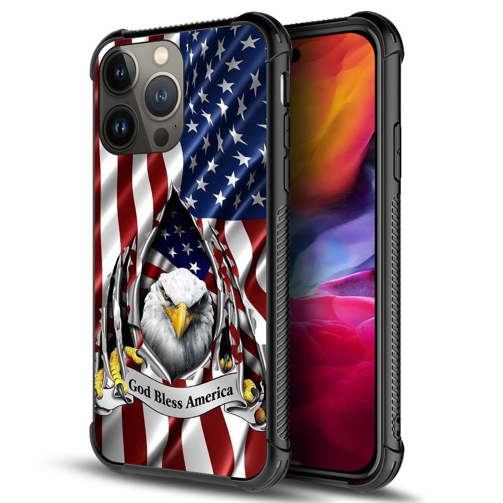 Case Compatible with iPhone 15 Pro Case,American Flag Eagle Rip Pattern Case for iPhone 15 Pro Case for Boys Man,Anti-Scratch Shockproof Cover case for iPhone 15 Pro 6.1-inch