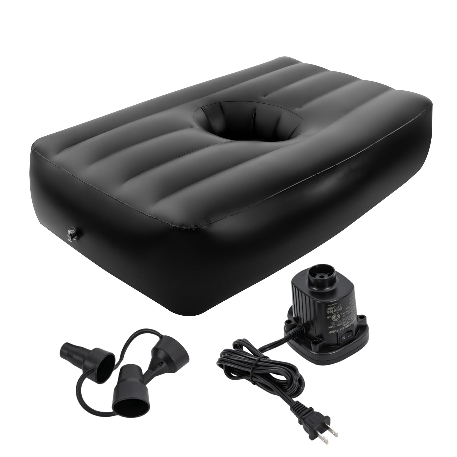 juckeyroot BBL Recovery Air Mattress with 19" Big Hole, Post-Surgery Inflatable Bed for Brazilian Butt Lift, Electric Pump, Waterproof PVC, Ideal for