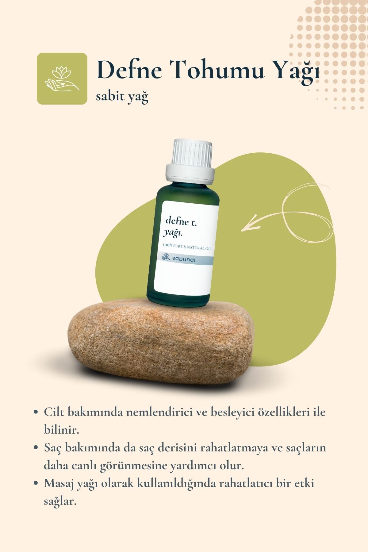 Defne Tohumu Yağı 30 ml - Doğal Saç ve Cilt Bakım Yağı