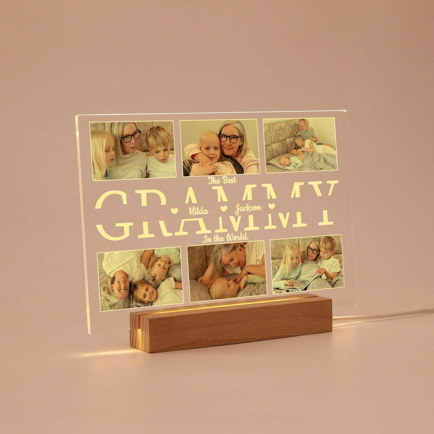 MOIFAITYA Custom Photo Collage Plaque, Personalized Picture Frames Glass Art Photo Gifts for Valentines Day, Wedding, Him, Couple, Christmas, Mother's Day