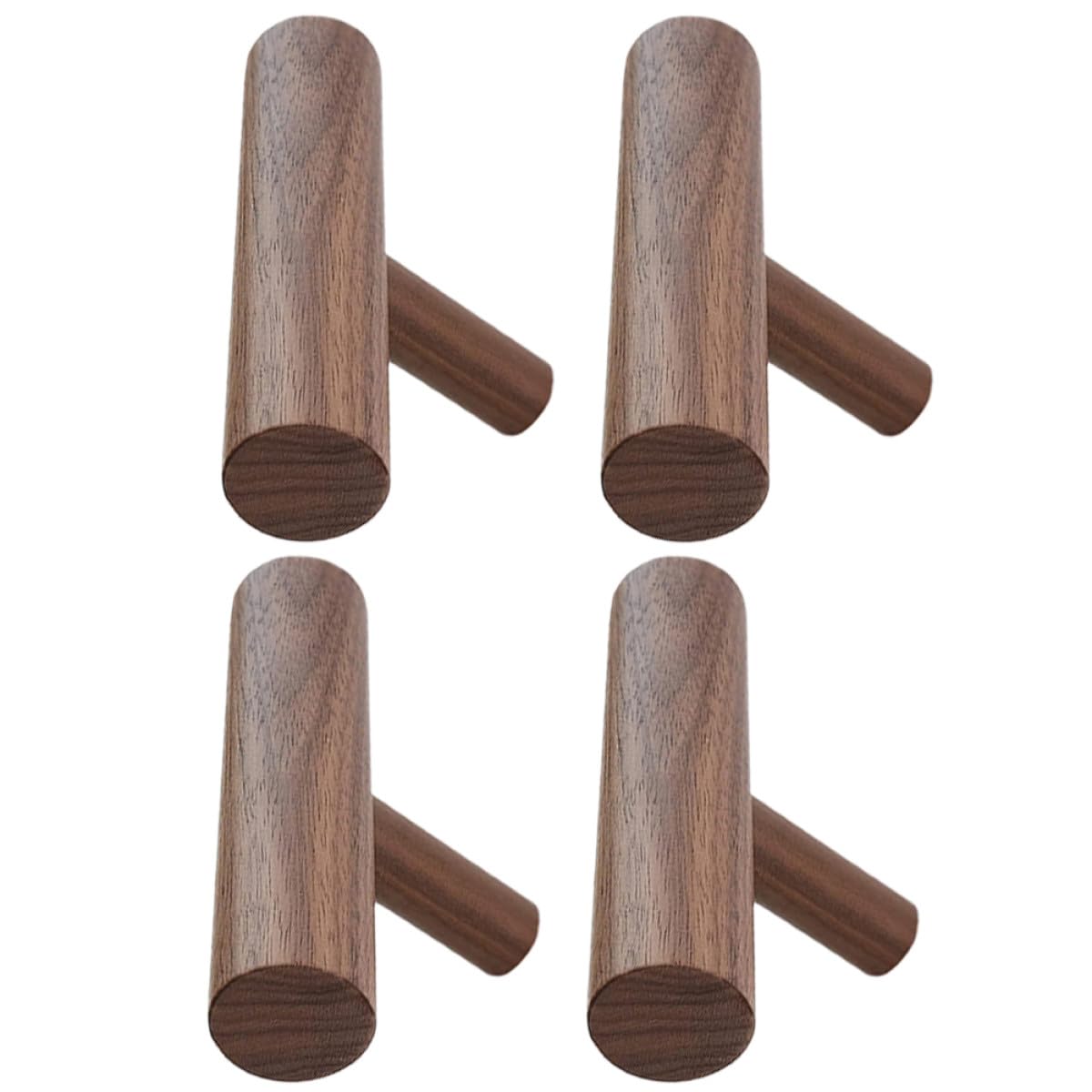 Ganchos de Pared Rústicos 4 Piezas de Madera para Toallas y Abrigos Multifuncionales Alta Capacidad de Carga para Baño y Dormitorio