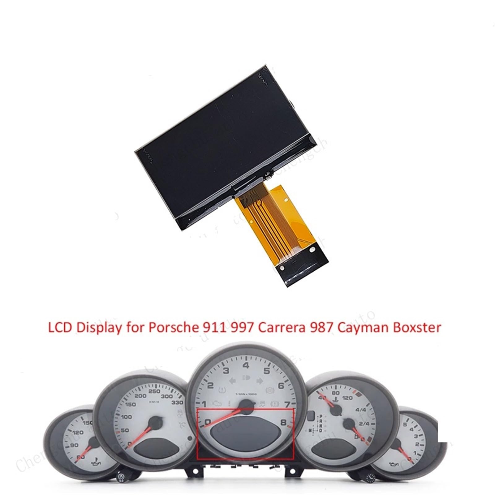 Manomètre température d'huile Convient pour Porsche 911 997 Carrera 987 Cayman Compteur de vitesse Tableau bord Écran Pixel Réparation Combiné d'instruments LCD