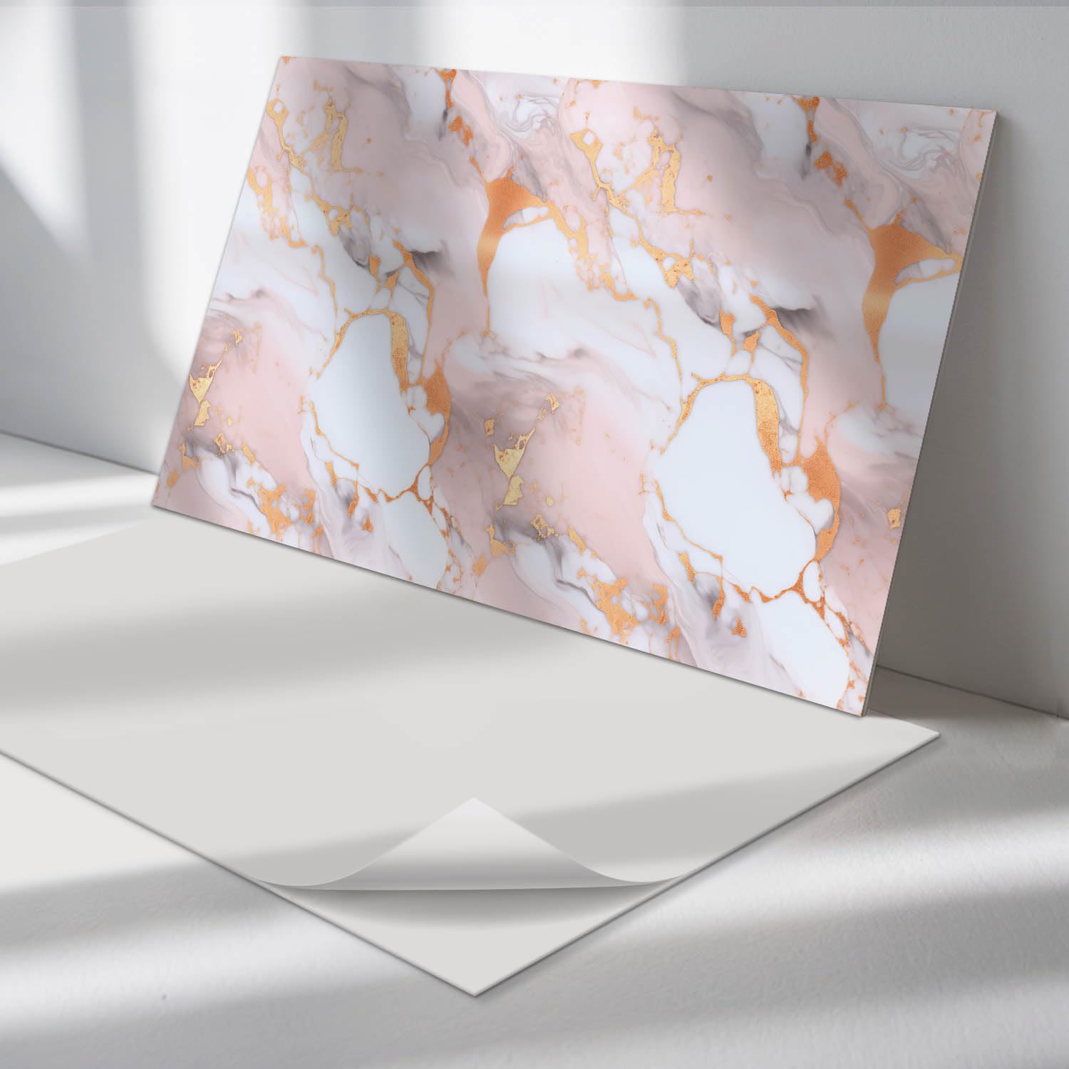 Panneaux en Vinyle Imperméable Autocollant Mural Effet Marbre