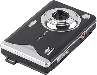 Câmera Digital, Câmera Digital de Apontar e Disparar Com Foco Automático 4K Com Tela de 3 Polegadas, Câmera Compacta Pequena de Vlogging Anti-vibração Grande Angular para