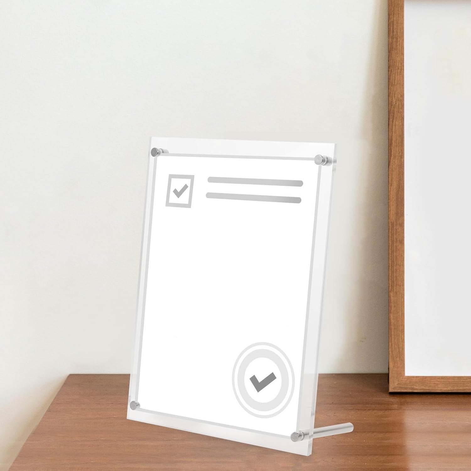 Acrylic Photo Frame Desktop Display Stand for Business License 7 Inch