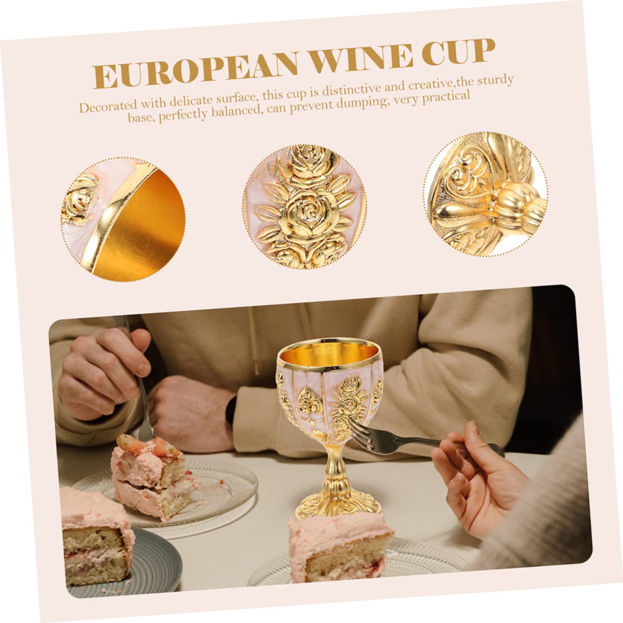PRETYZOOM 10 Piezas Copa De Vino Europea De Alta Adornos Retro Taza De Té Vasos De Té Helado Copa De Cáliz Para Celebraciones Reales Recipiente Para Beber Taza De Caldero Taza De Cáliz