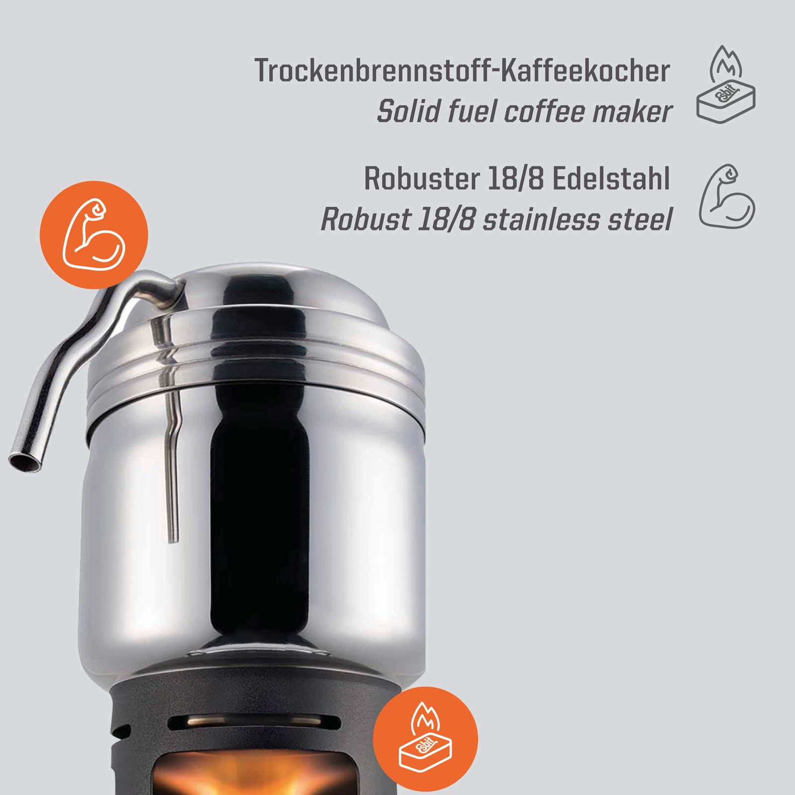 Esbit Trockenspiritus-Würfel Camping Kocher coffeemaker 20102400 Edelstahl, Aluminium | Aluminium