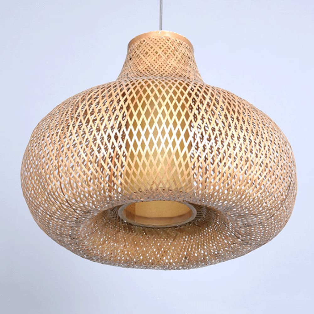 E27Lampada a sospensione Lanterna in bambù, Lampadario E27 in rattan, Paralume in bambù fatto a mano, Adatto per soggiorno, bar, ristorante e decorazione del club Lampada a risparmio energetic