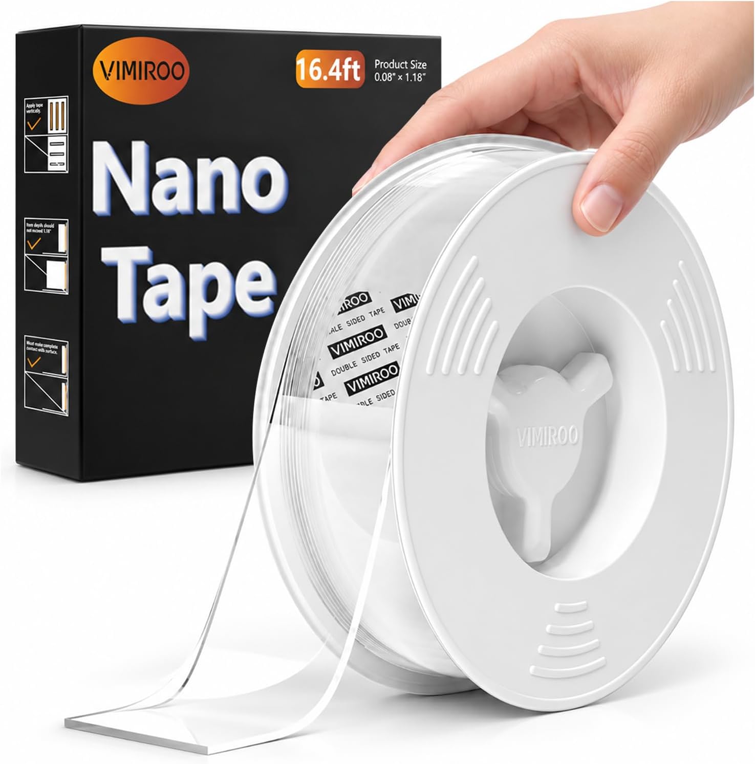 Heavy Duty Nano Double Sided Invisible Bond Mounting Tape, 16.4FT