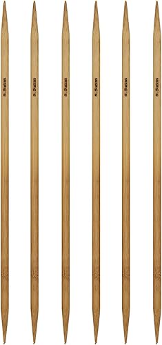 6 agujas de tejer de doble punta de bambú de 0.217 in, talla 9 de EE. UU. para manualidades, calcetines, suéter, bonito regalo para mujeres,