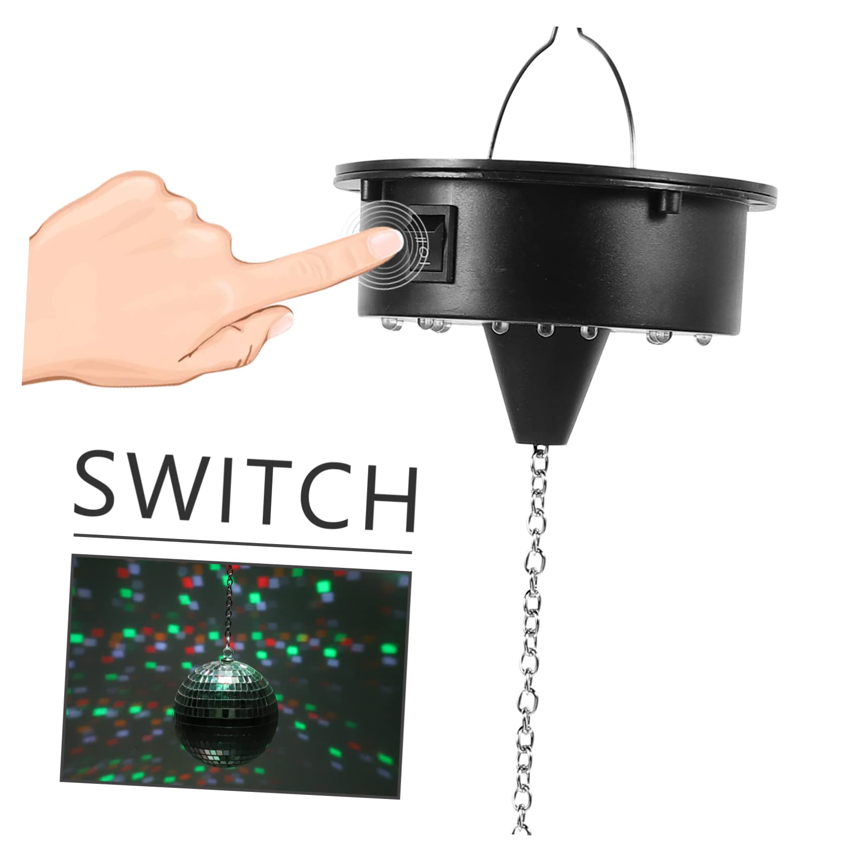 Angoily 12cm Mirror Disco Ball Motor Rotating for Parties Ceiling/Wall Decor Disco Ball Lights for Clubs