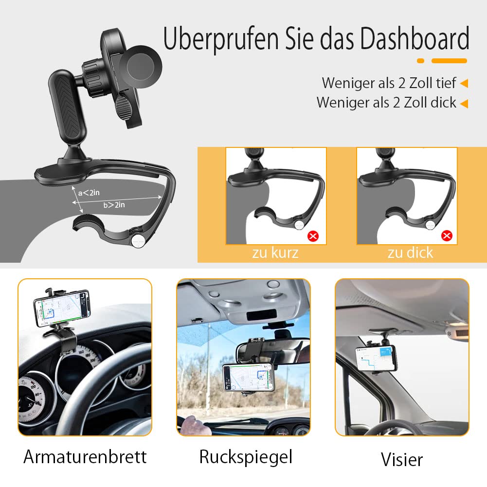 DAILIENFUS Handyhalterung Auto Universal - 360° Drehbarer