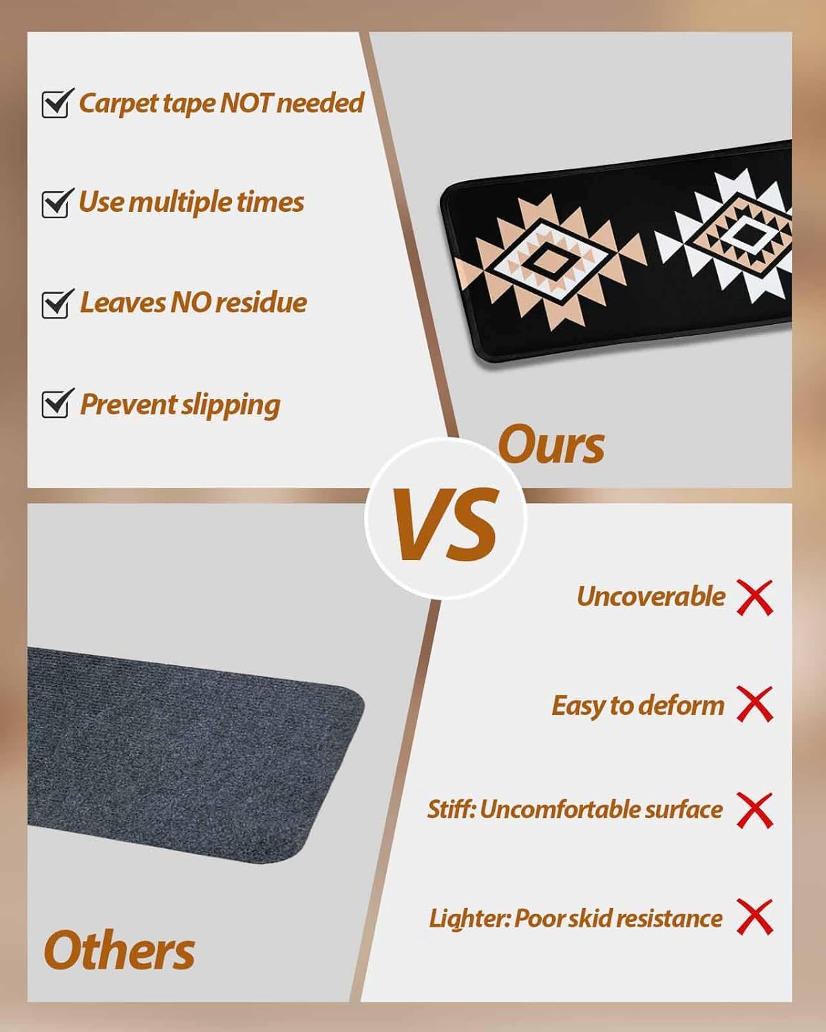 Stair Treads for Wooden Steps Indoor, Abstract Aztec Tribal on Black Soft Stair Treads Non-Slip Carpet Mat 4 Pack, Retro Western Ethnic Geometric Stair Mat Staircase Steps Rugs