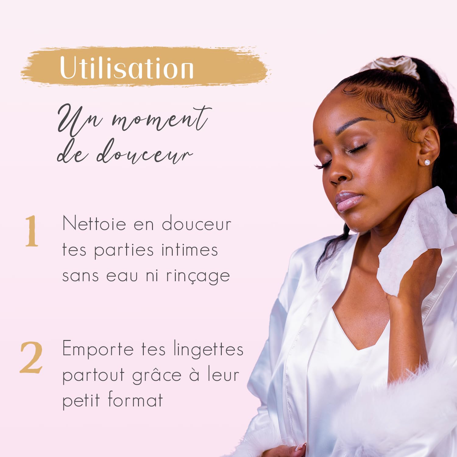 MUSC INTIME La Marque Officielle - Lot de 3+1 offert - Lingettes Intimes - Monoï Oriental - La Rayonnante - Douceur & Fraicheur - 98% Ingrédients Naturels - 4 x 30 unités