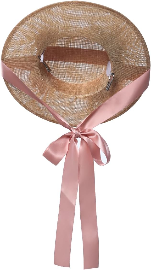 COSDREAMER Girls Womens Tea Party Sun Hat Ribbons Lace Flower Straw Hats