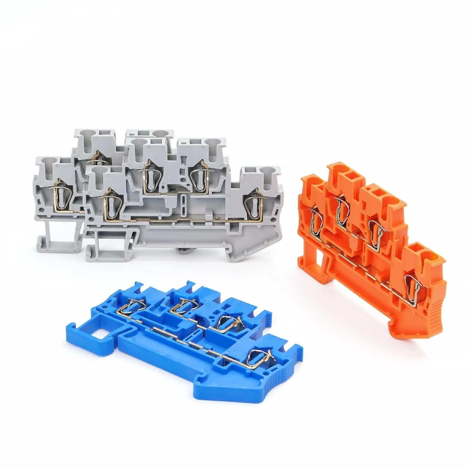 10 pezzi Morsettiera for guida DIN STTB-2.5 Connettori for cablaggio elettrico Connettori a molla a doppio strato Conduttori for cavi(BLUE)