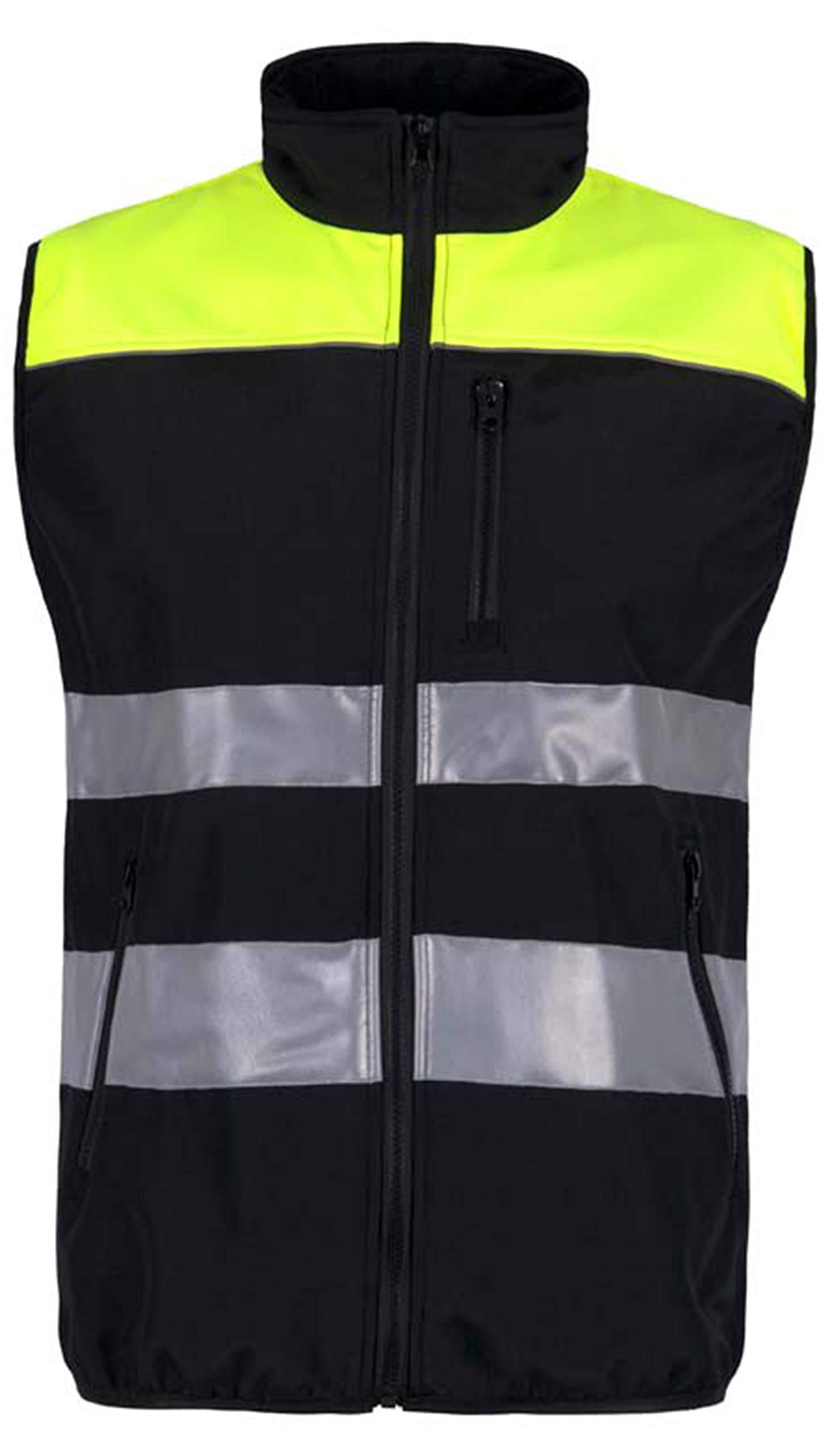 WORKTEAM Chaleco Alta Visibilidad Softshell Ripstop Reflectante Cortavientos Impermeable EN 17353 EN 14058
