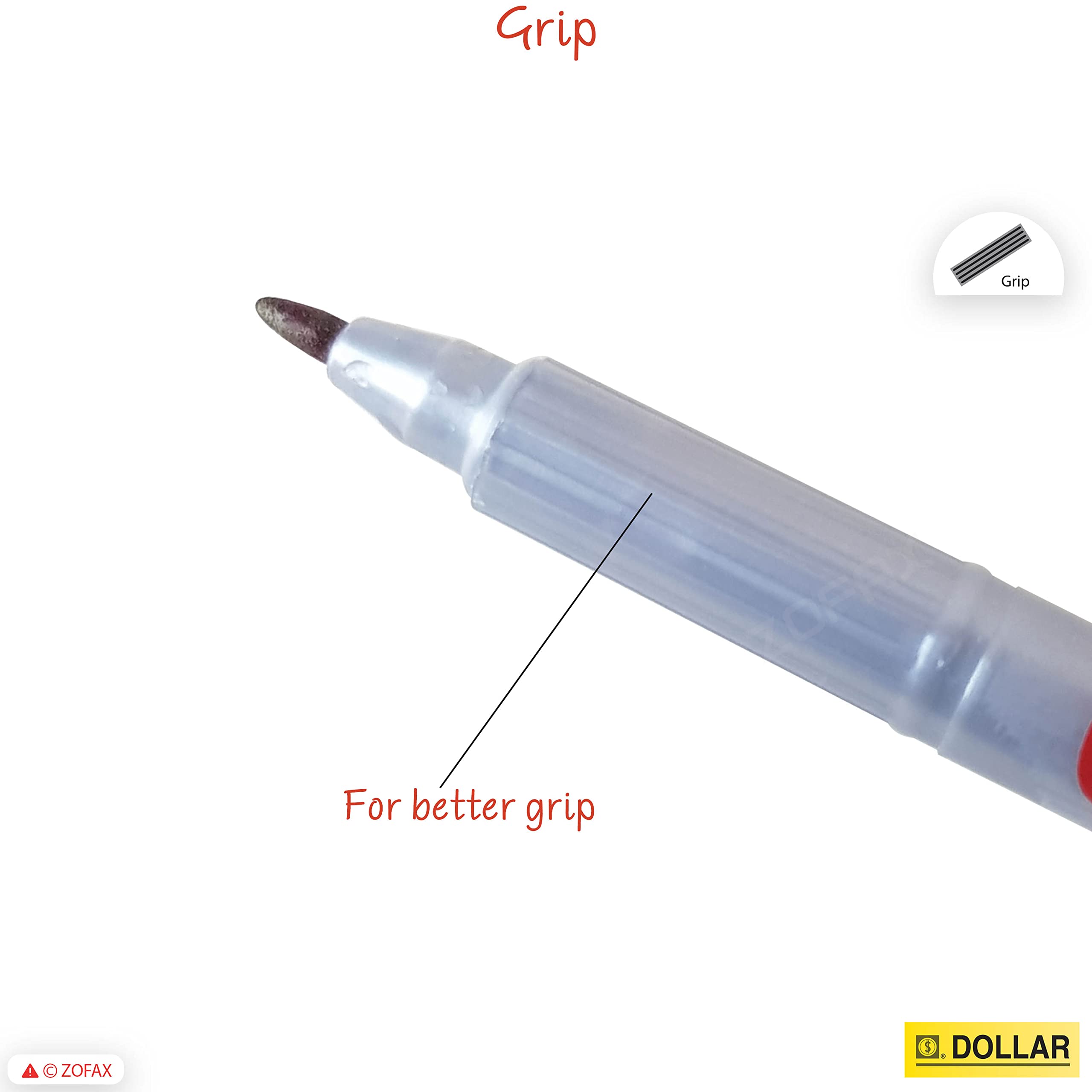 DOLLAR UM 1.0 Permanent Marker Pens, RED, Medium Point (1.0 mm), Pack of 10, Waterproof, Quick Drying, Mark Write Sketch - Image 3