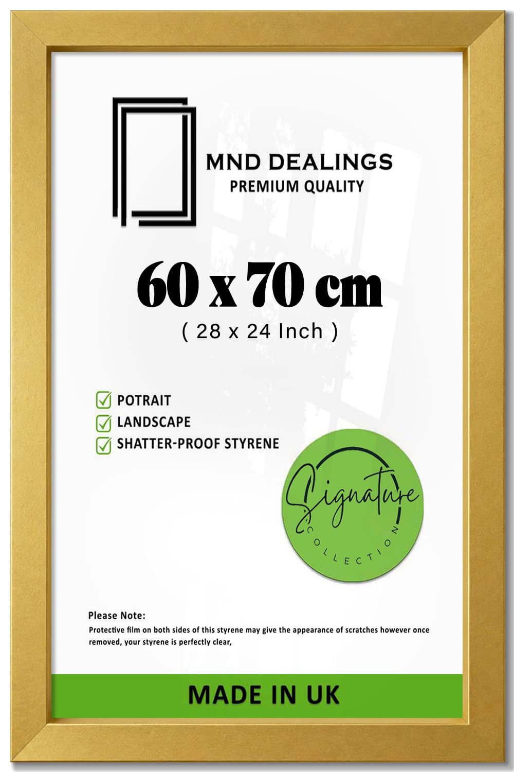 MND Dealings | Elegant Rectangle Poster Picture (60 X 70 CM) — Solid Engineered Woodgrain Finish (28 X 24 INCH) | Gold Accent For Any Room Aesthetic Wall Art With Classic Minimalist Appeal — image 1