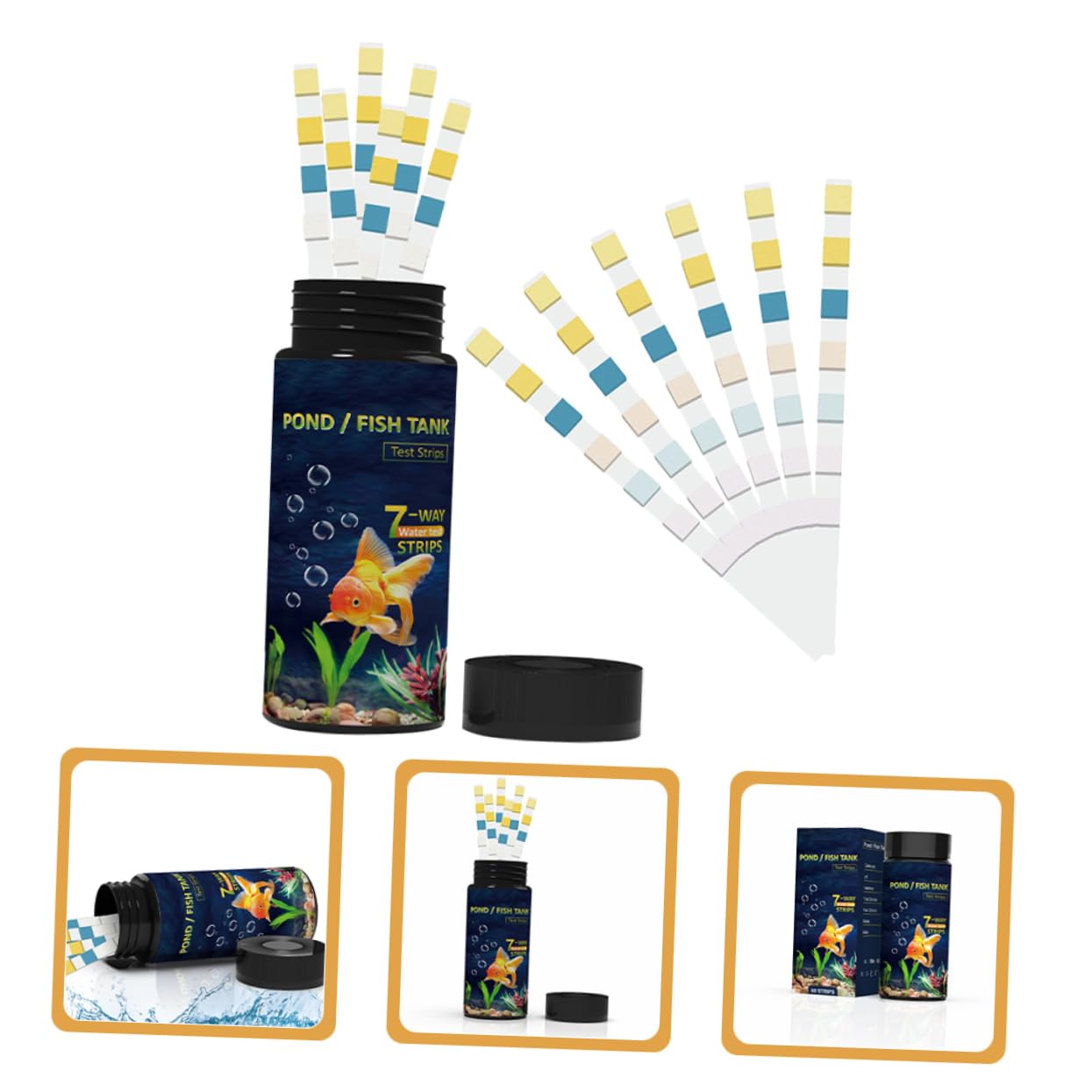 Alipis 5 Set Strisce Reattive per La qualità dell'Acqua Kit Pescare Nuoto Rilevamento Striscia Acquario Strisce per Il Test dell'Acqua Strisce Reattive per L'acqua PVC 50 Pezzi*5