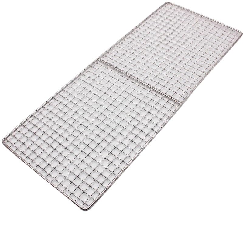 Red de barbacoa de acero inoxidable 304 antiadherente, rejilla rectangular para barbacoa, malla para barbacoa (43 x 29,5 cm)