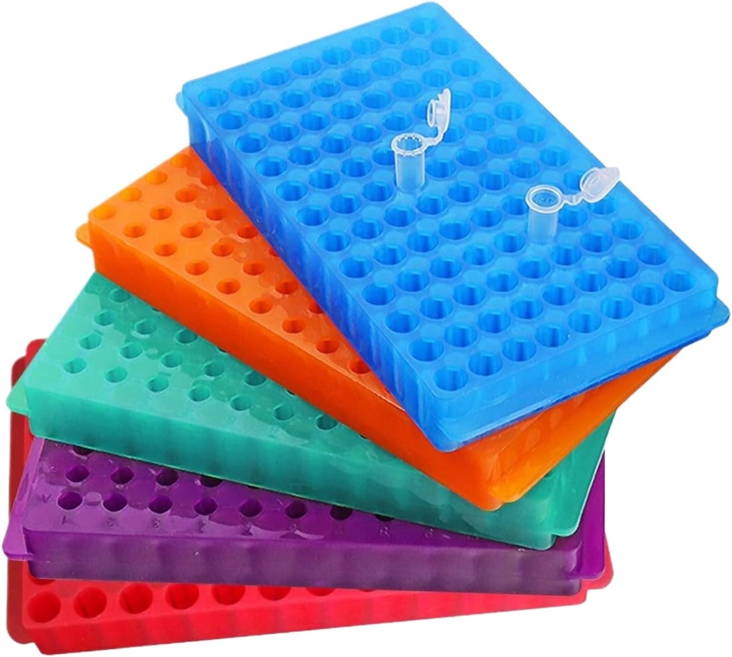 Tube Rack 5 Pack Test Tube Rack 96 Well Large Plastic Double Sided Science