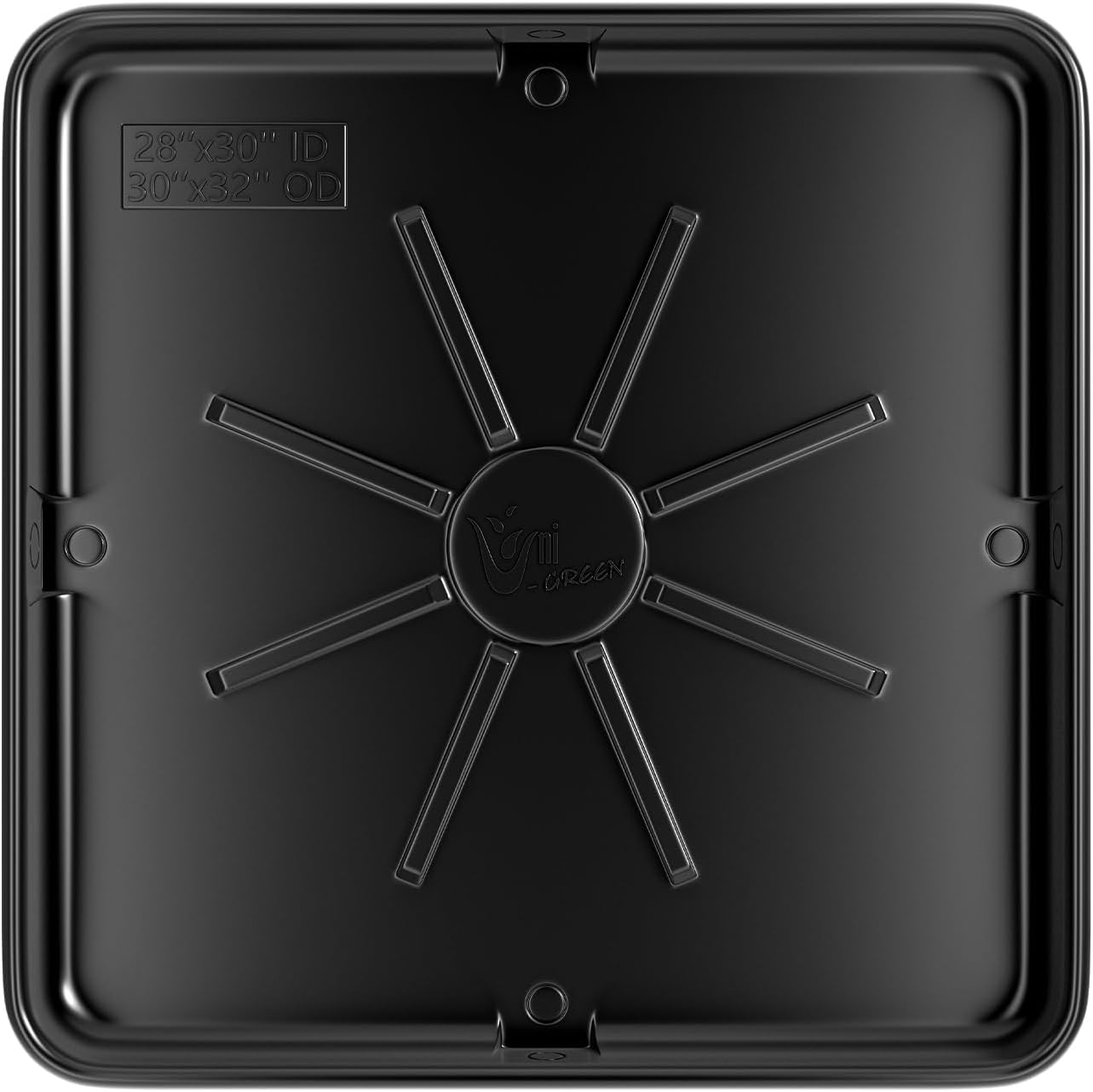 Washing Machine Drain Pan, Features a Heavy Durable Plastic Construction,Protects Floors from Leaksf,Size 30X32 Including 1" Drain Fittings(Black)