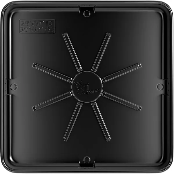Washing Machine Drain Pan, Features a Heavy Durable Plastic Construction,Protects Floors from Leaksf,Size 30X32 Including 1" Drain Fittings(Black)