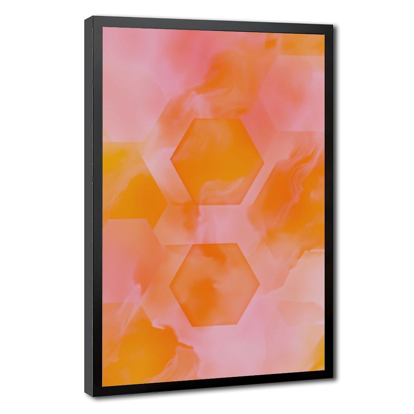 Zguols Blush Peach Abstract And Minimalist Poster 9 Canvas Poster Bedroom Decor Sports Landscape Office Room Decor Gift Black Frame 16" L X 24" W